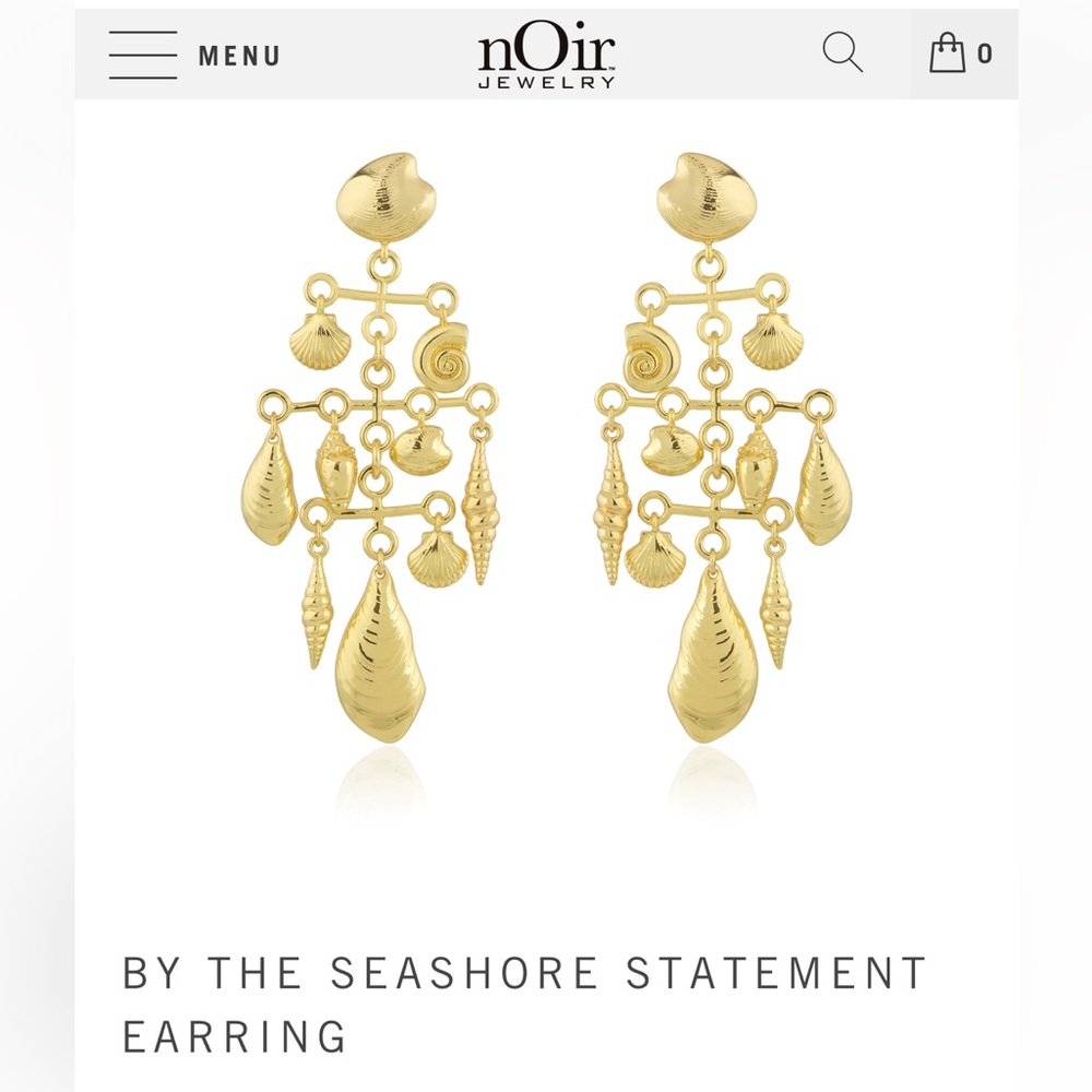 Noir Jewelry By the Seashore statement earrings NWTS